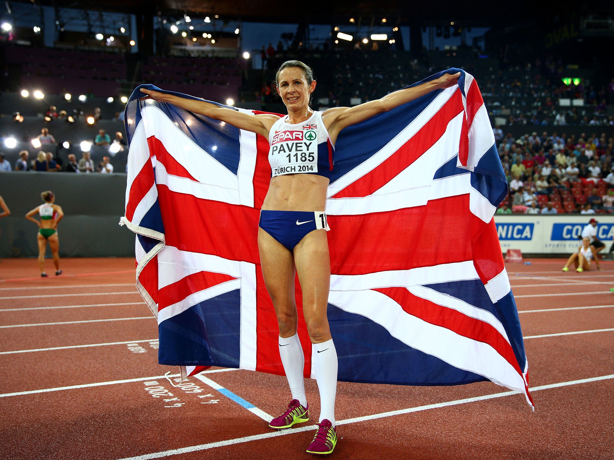 Pavey after winning gold in the Women's 10,000 metres at the European Athletics Championships in Zurich last year