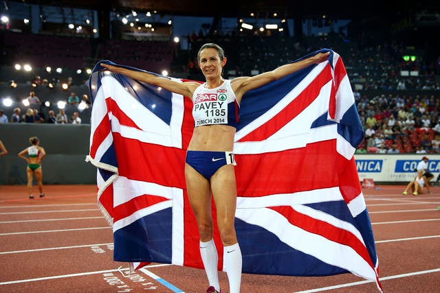 Pavey after winning gold in the Women's 10,000 metres at the European Athletics Championships in Zurich last year