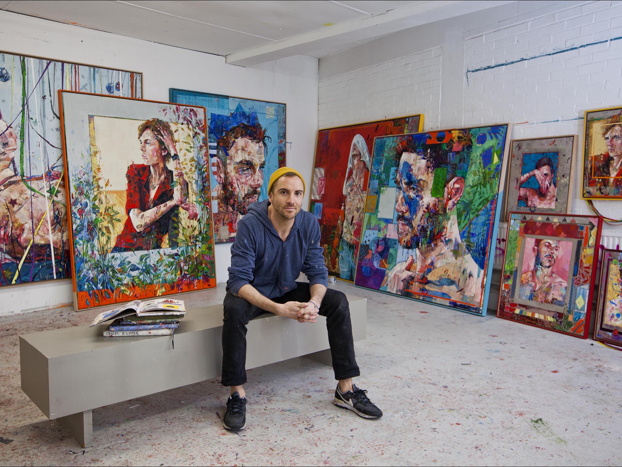 Andrew Salgado is currently creating a body of work to be shown next month at the Art Basel fair in Miami; Matt persuaded him to add an extra painting to the series.