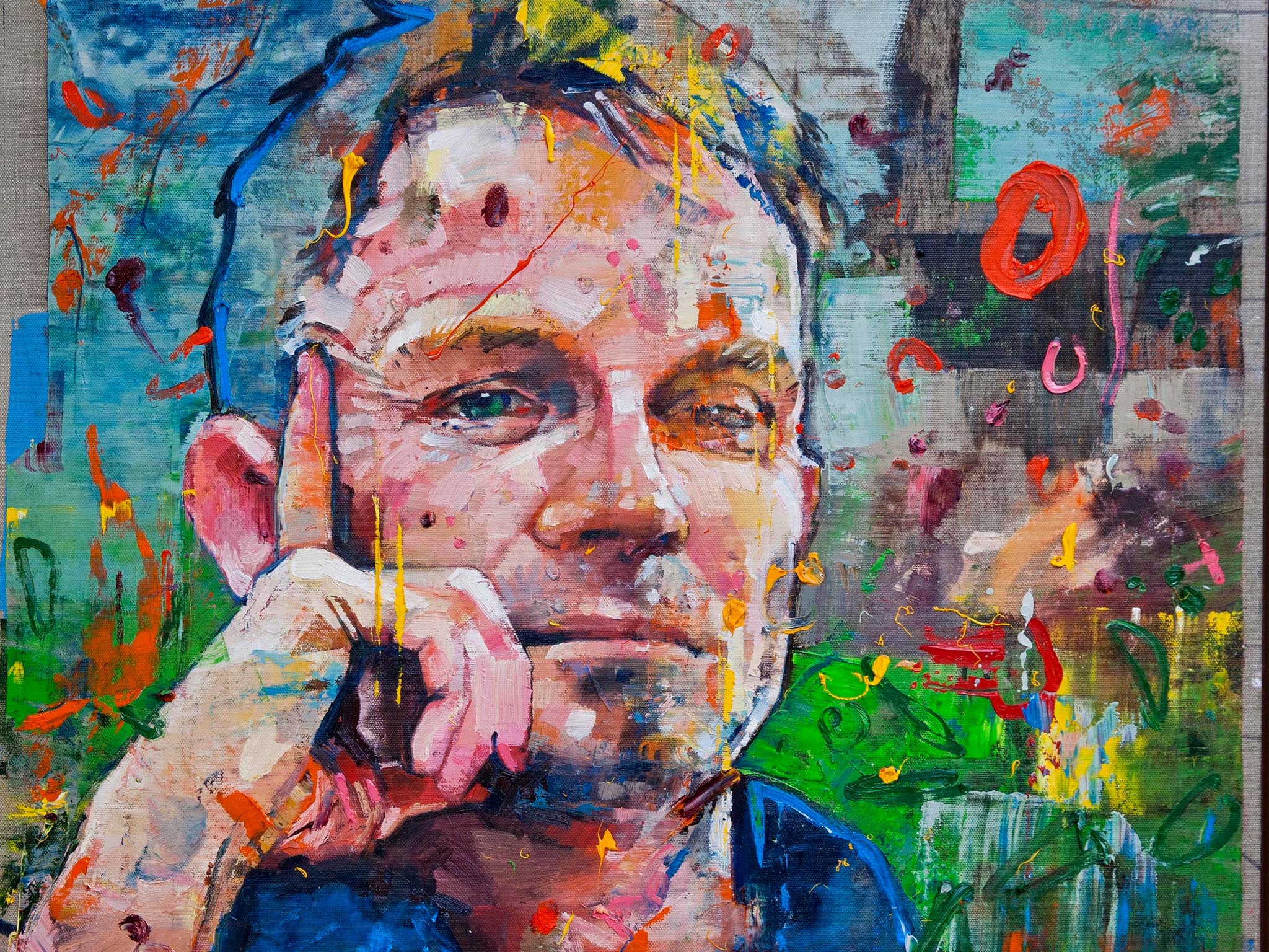 The portrait of Matt Cain, painted by Canadian Andrew Salgado