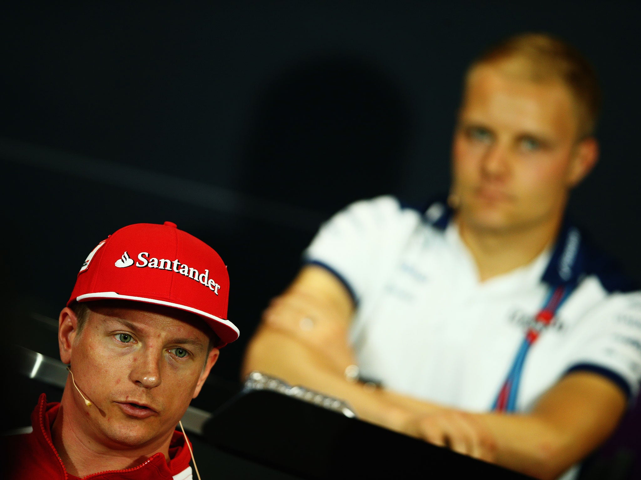 Kimi Raikkonen (left) and Valterri Botas (right) will duke it out for fourth place in the Drivers' Championship