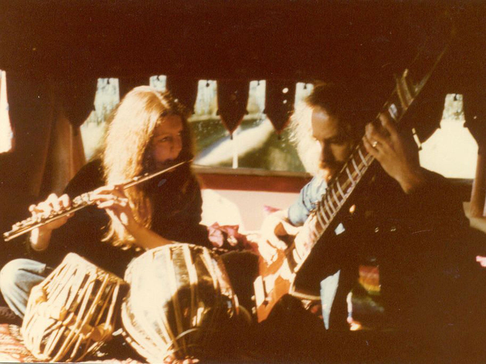 Lynda and Martin in their caravan, 1979