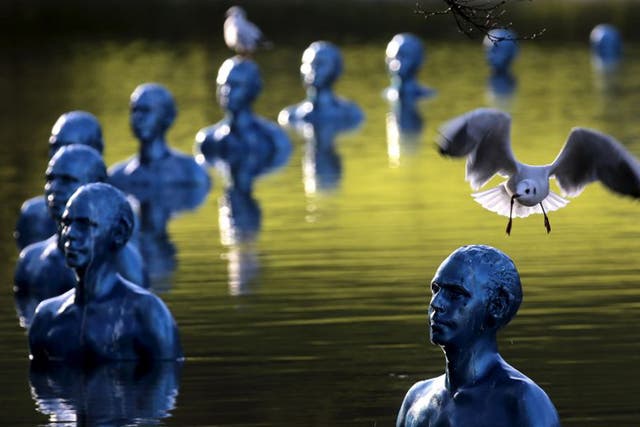 ‘Where the Tides Ebb and Flow’, an artwork by the Argentinian artist Pedro Marzorati, has been installed in a pond at Parc Montsouris, Paris, ahead of the two-week COP21 climate-change summit, which begins in the capital on Monday