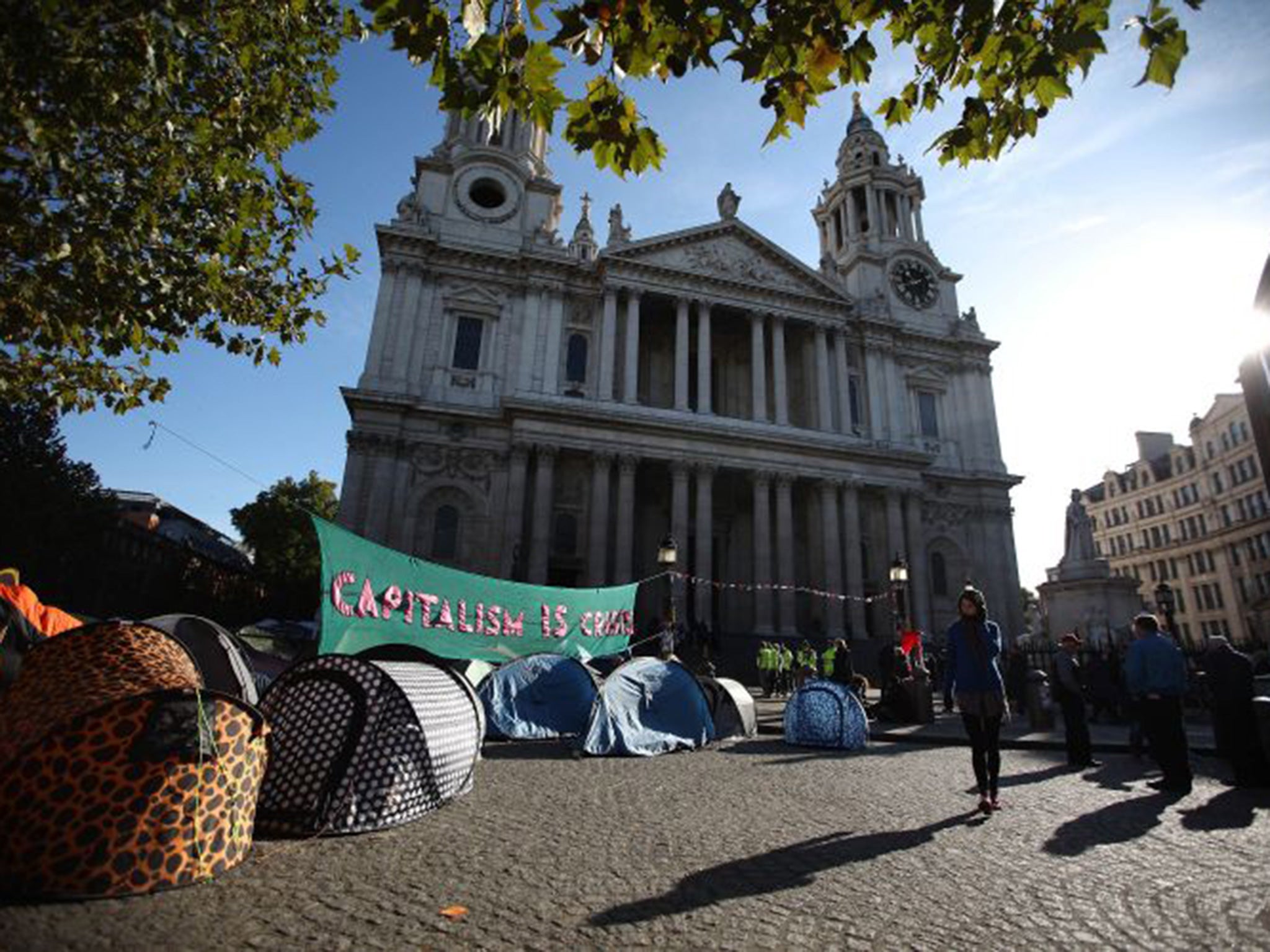 Tents fill the area in front of St Paul's Cathedral during the Occupy London Protests in 2011