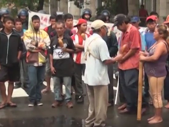 Scene from the demonstration YouTube