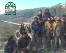 Video shows Syrian Islamist rebels firing canon at Russian airbase
