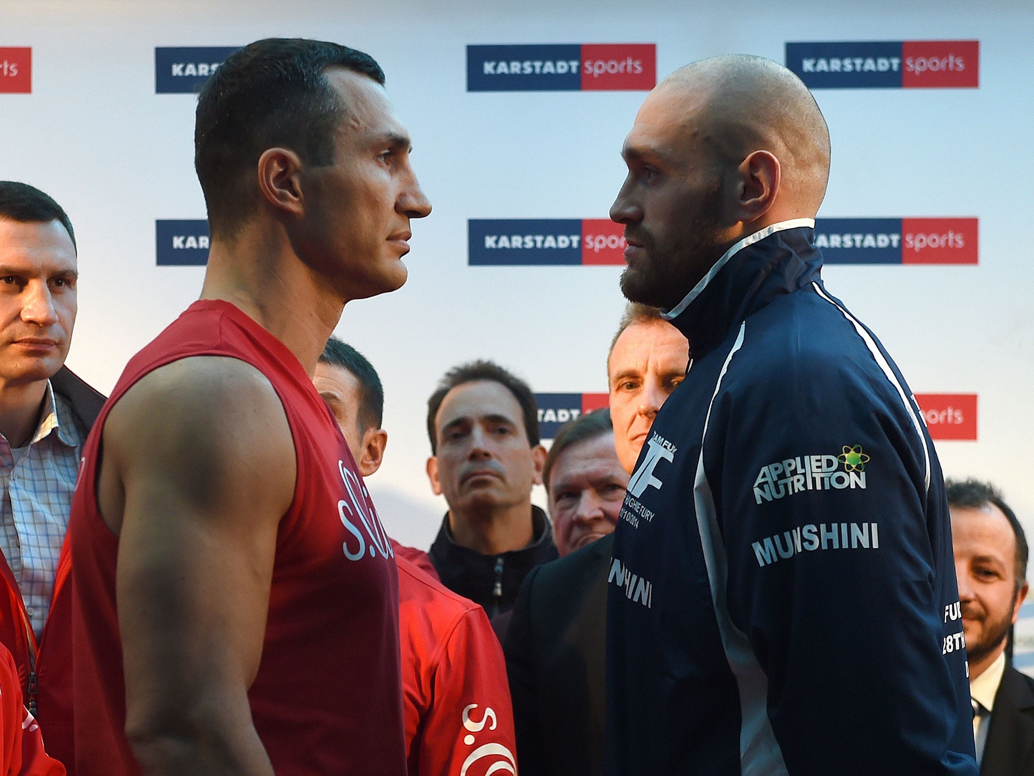 Tyson Fury and Wladimir Klitschko go head to head at their press conference this summer