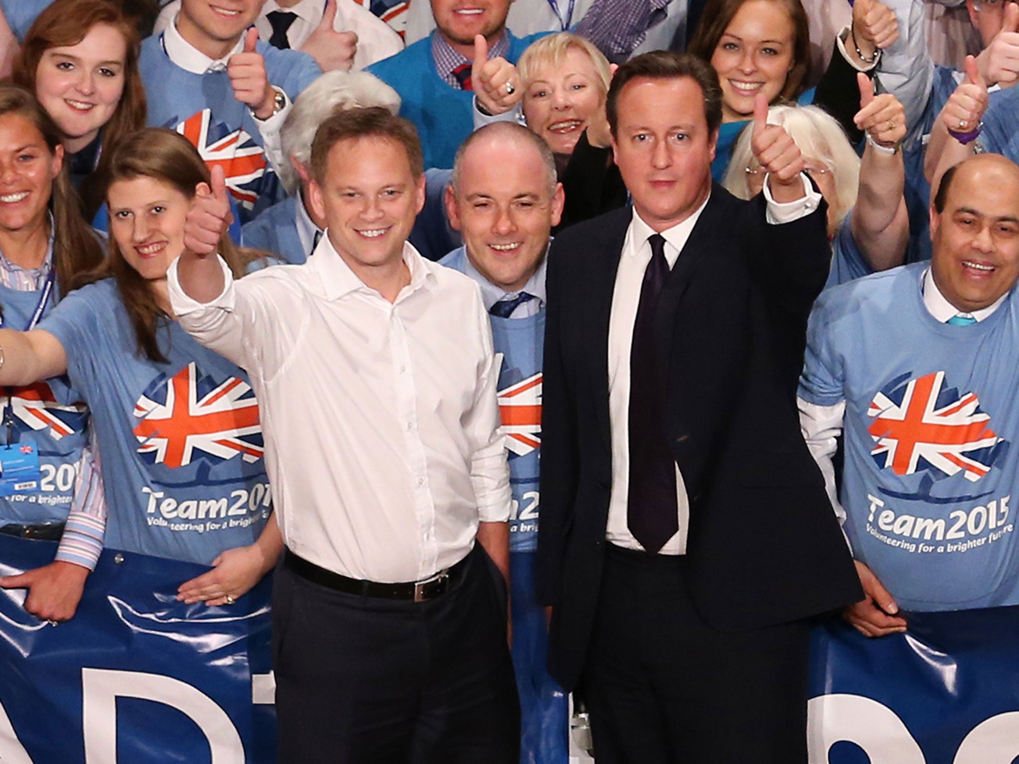 David Cameron and Grant Shapps at the 2014 Conservative party conference.