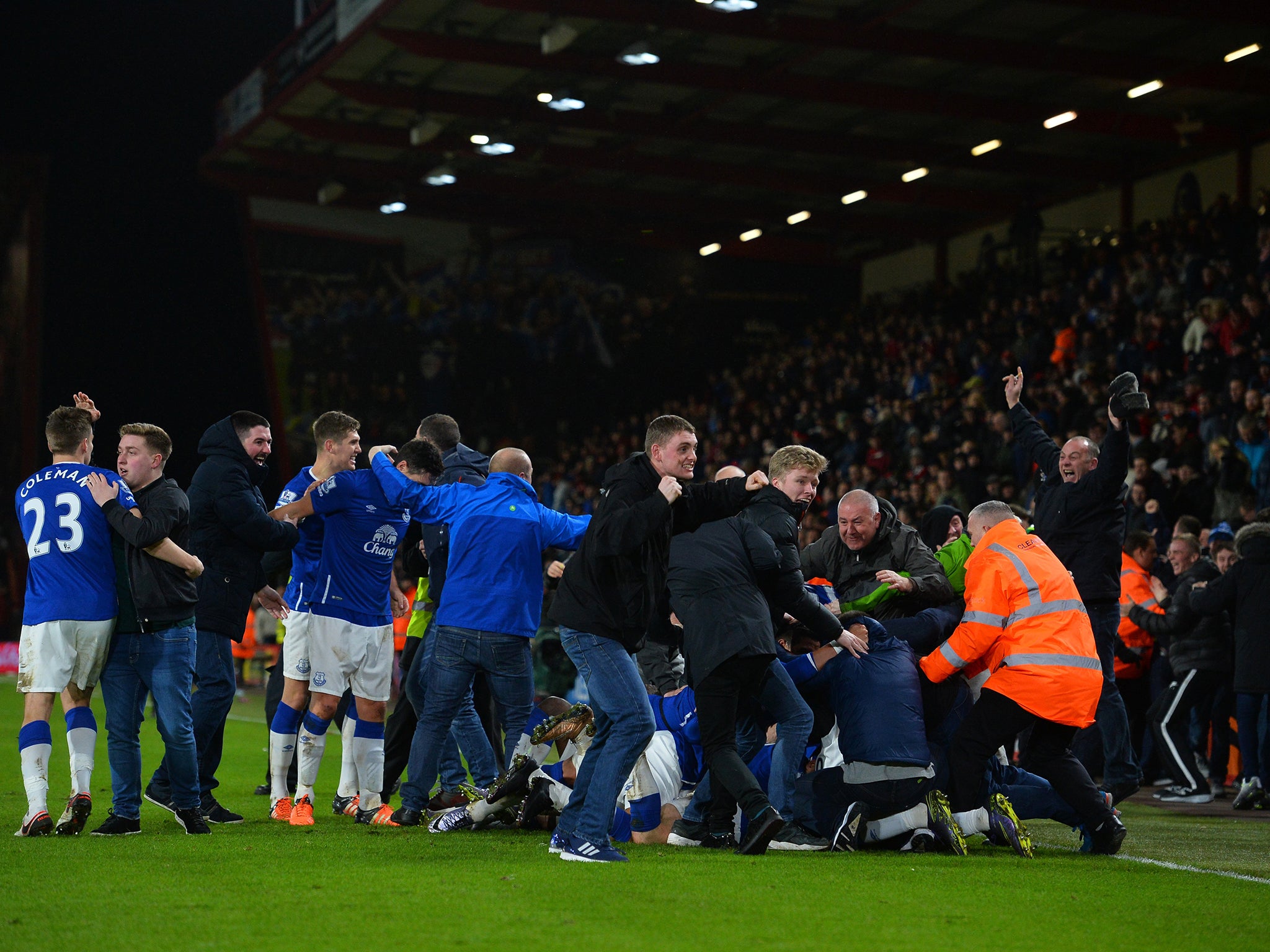 &#13;
Everton thought they had won when Ross Barkley scored in injury time&#13;