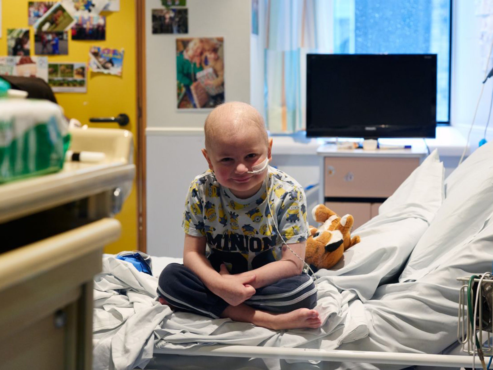 Six-year-old James McCartney, in isolation after a risky bone marrow transplant