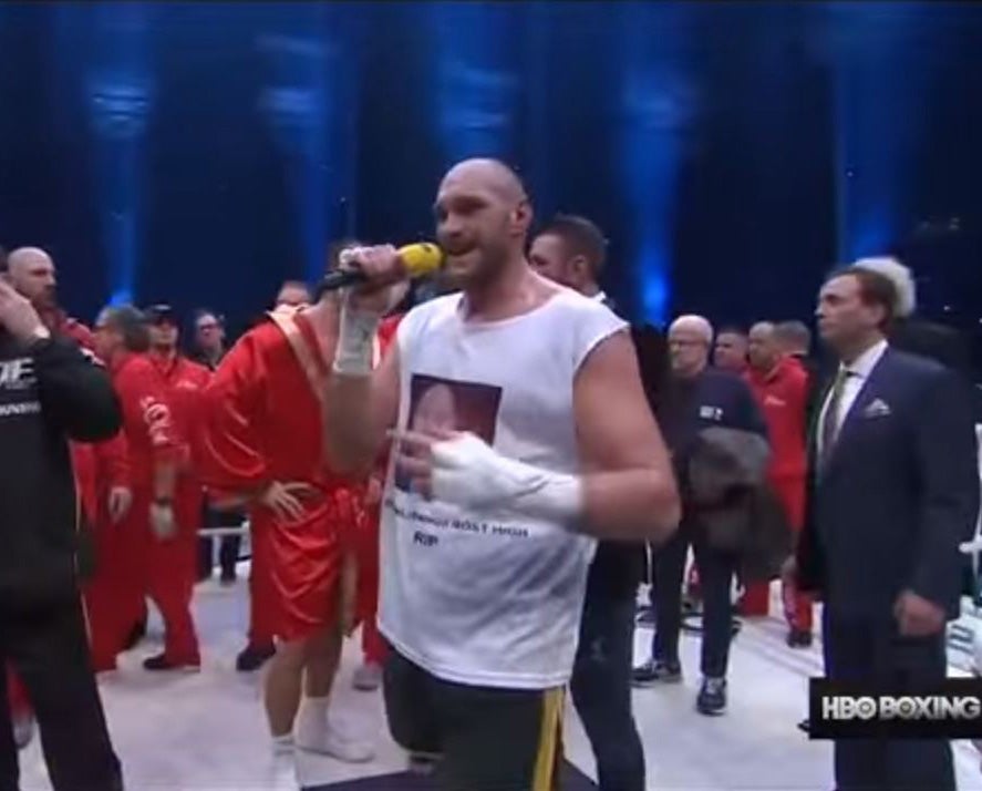 Tyson Fury sang to the crowd after his victory