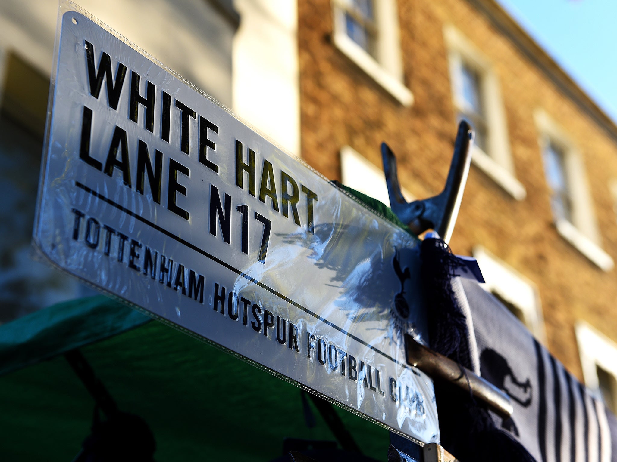A sign outside Tottenham Hotspur's ground White Hart Lane