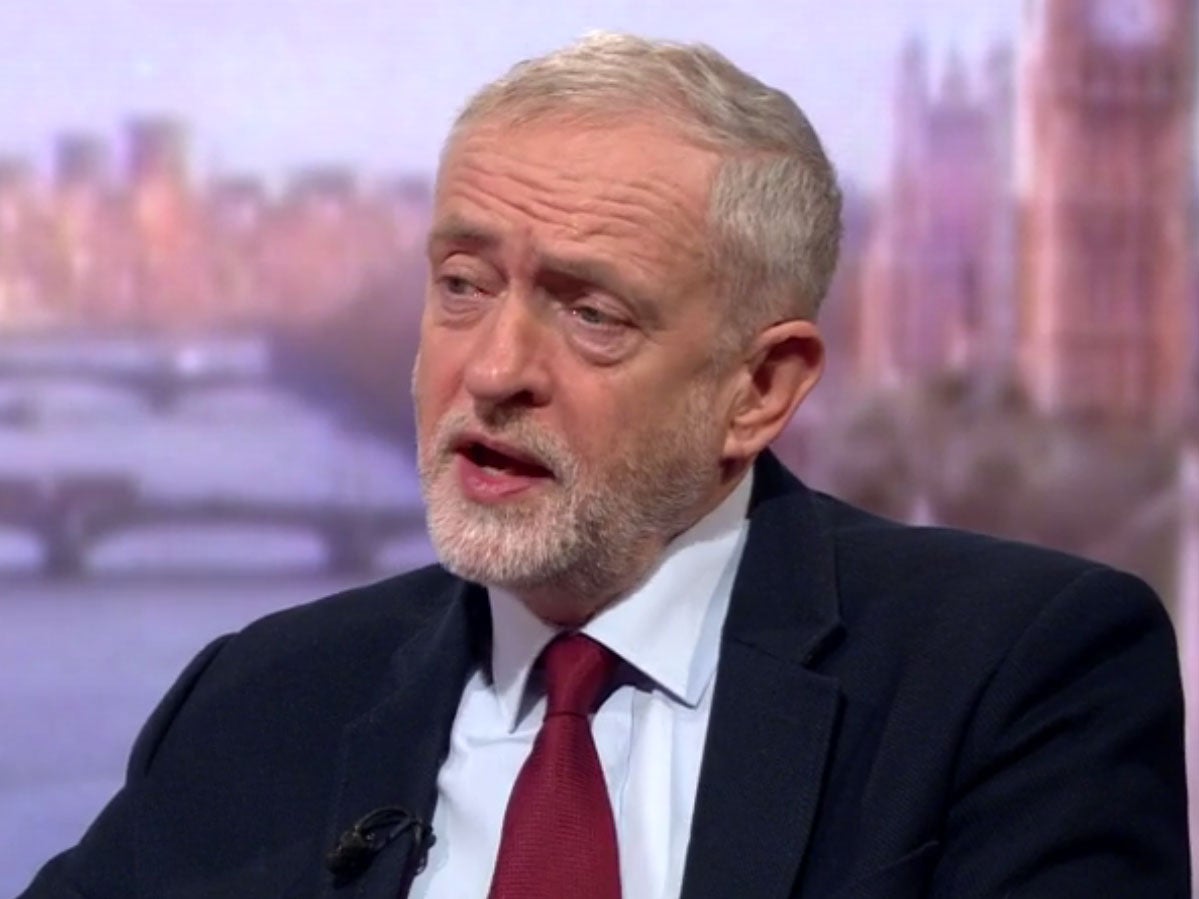 Labour leader Jeremy Corbyn on The Andrew Marr Show