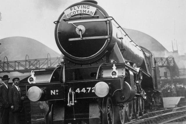The Flying Scotsman starting out on its Great North non-stop run from London's Kings Cross station to Edinburgh