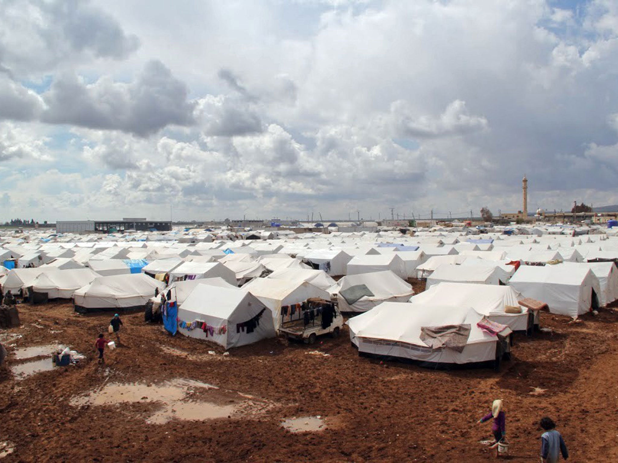 A refugee camp near the Syrian-Turkish border