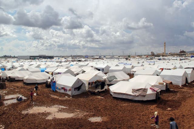 A refugee camp near the Syrian-Turkish border