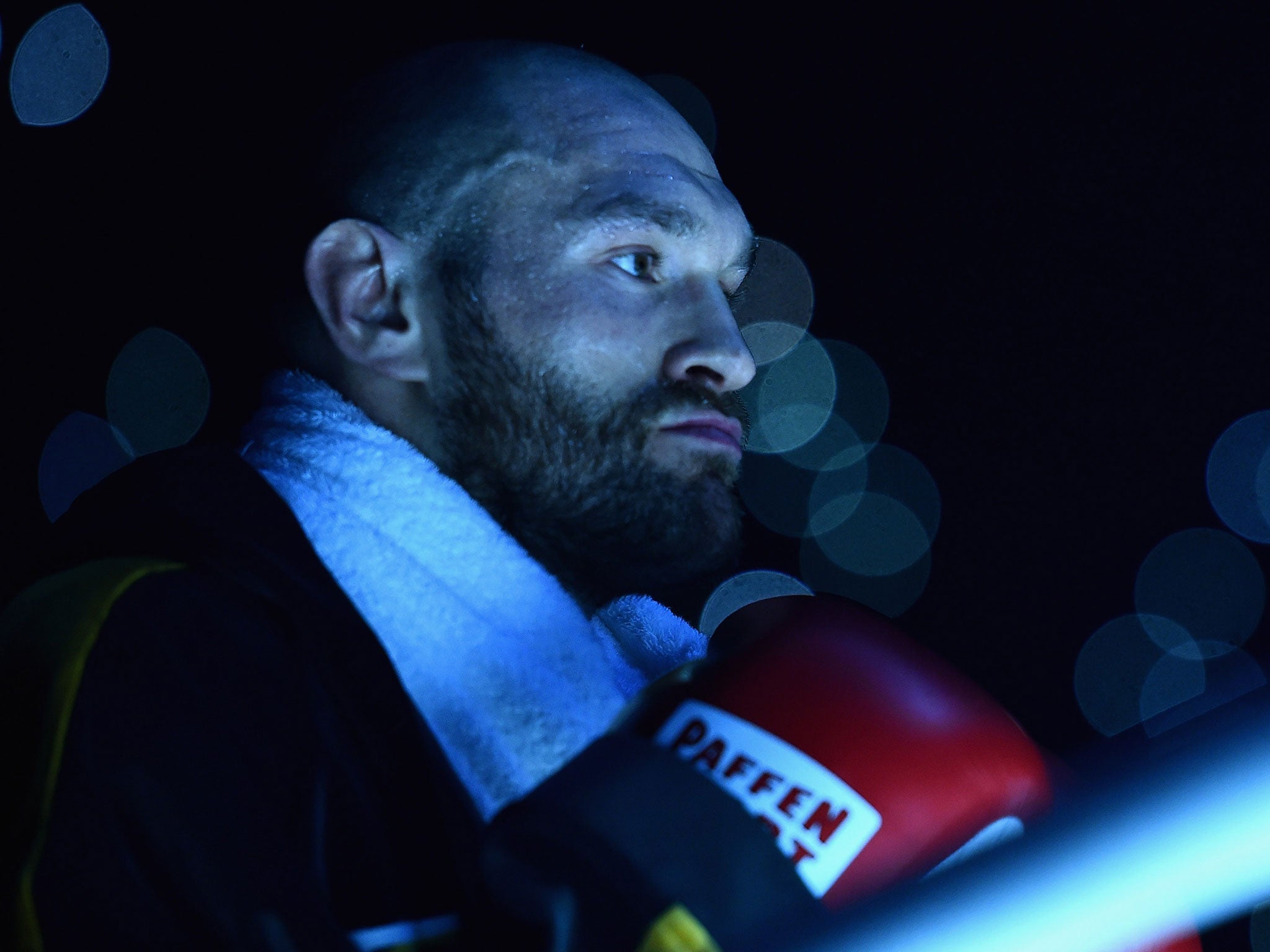 Tyson Fury prior to his IBF/IBO/WBA/WBO World Heavyweight Championship title fight against Wladimir Klitschko