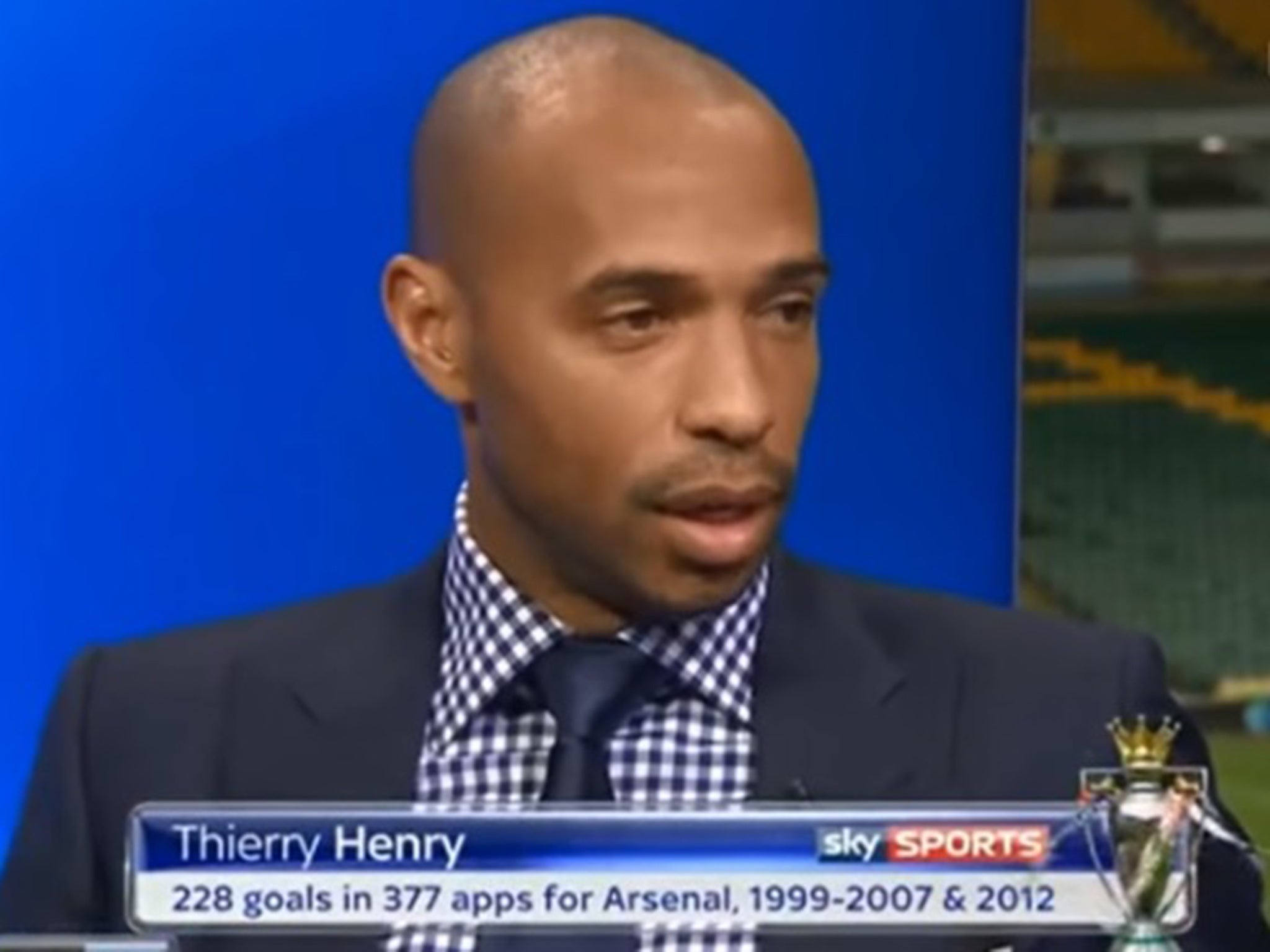 Thierry Henry speaks on Sky Sports after the match