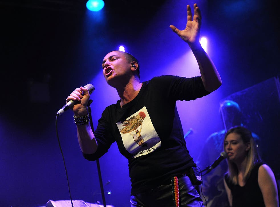 Sinead O'Connor pictured performing