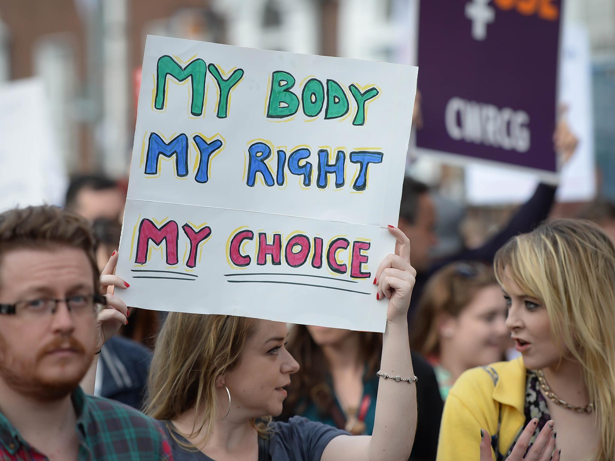 Protesters on the ‘Annual March for Choice’ in Dublin, Ireland in 2014