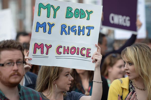 Protesters on the ‘Annual March for Choice’ in Dublin, Ireland in 2014