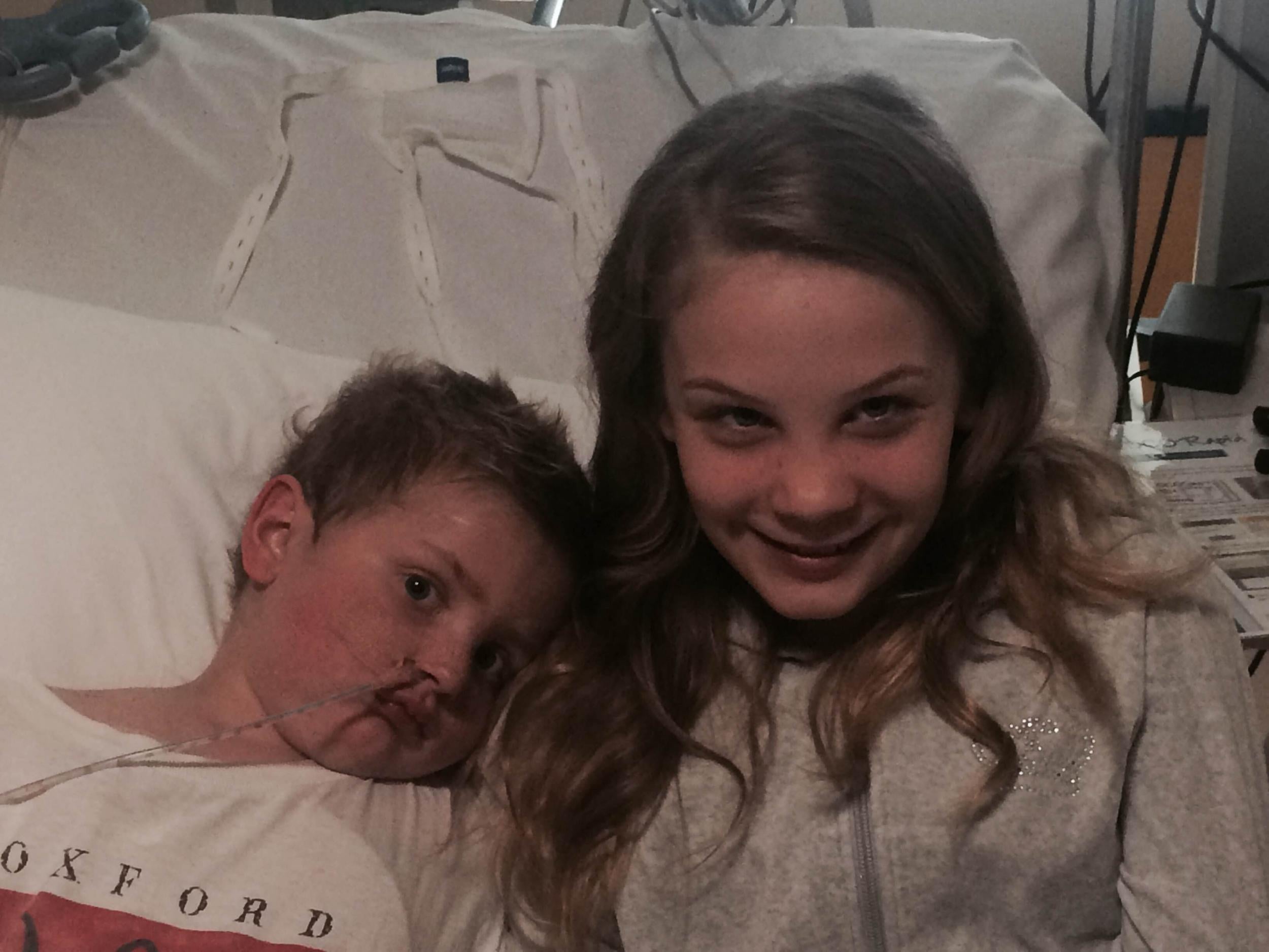 James is kept company by his sister Ellie in GOSH after suffering an episode akin to a heart attack