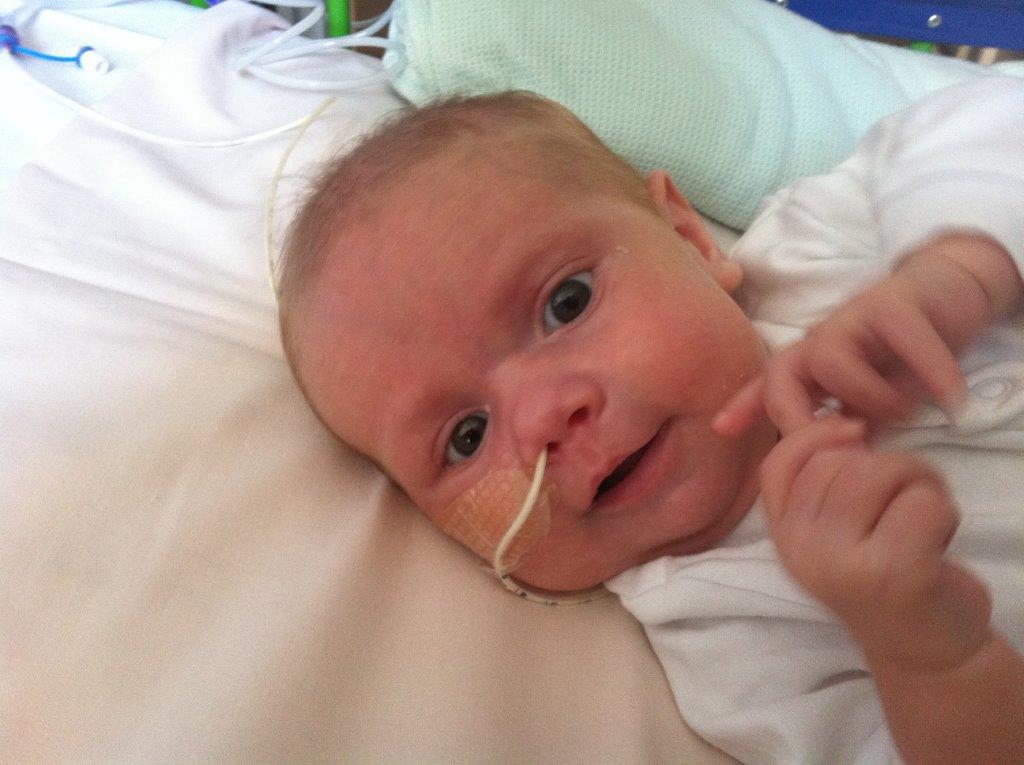 A four-month-old Nina rests during her fourth week in GOSH