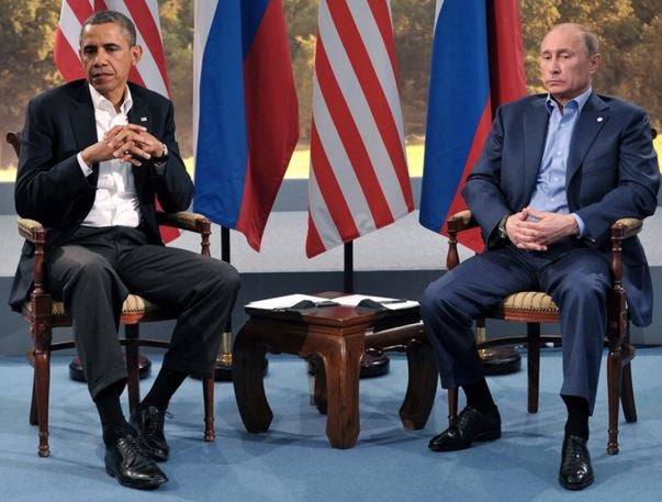 Obama and Putin at a Group of 8 summit in Northern Ireland in June