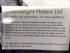 Read more

Fat-shaming cards on Tube being investigated by police