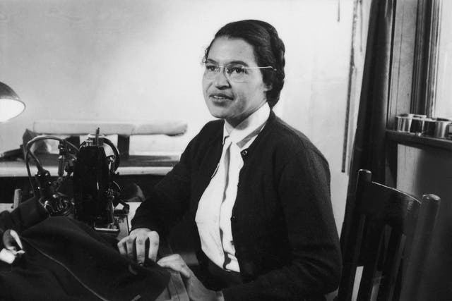 Rosa Parks works as a seamstress, shortly after the beginning of the Montgomery bus boycott in Montgomery, Alabama.