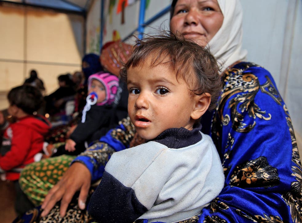 Syrian refugees at a camp in Lebanon's eastern Bekaa Valley