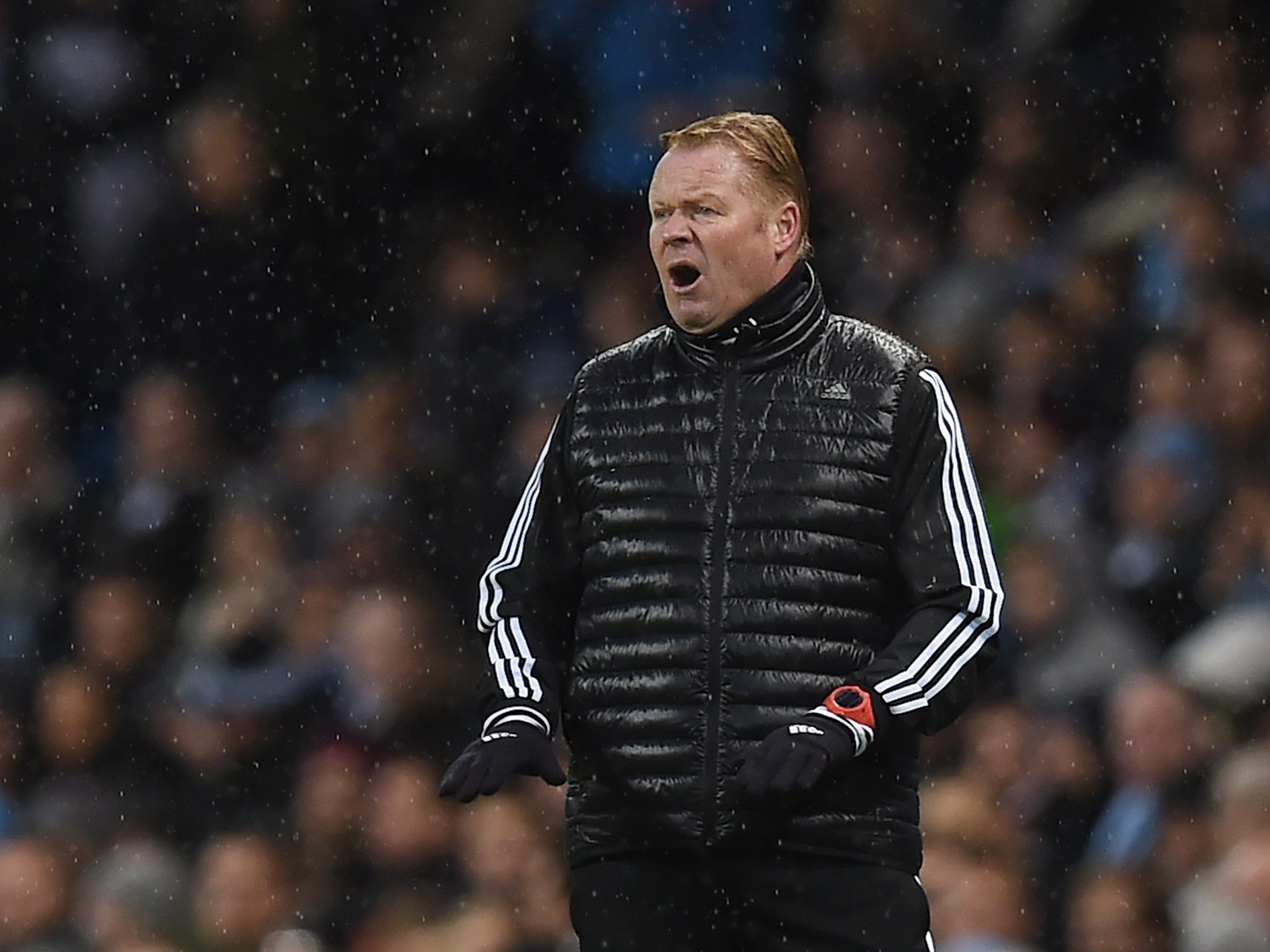 Southampton manager Ronald Koeman reacts on the touchline