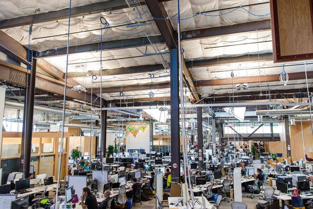 No obstacles: Facebook's headquarters in Menlo Park, California