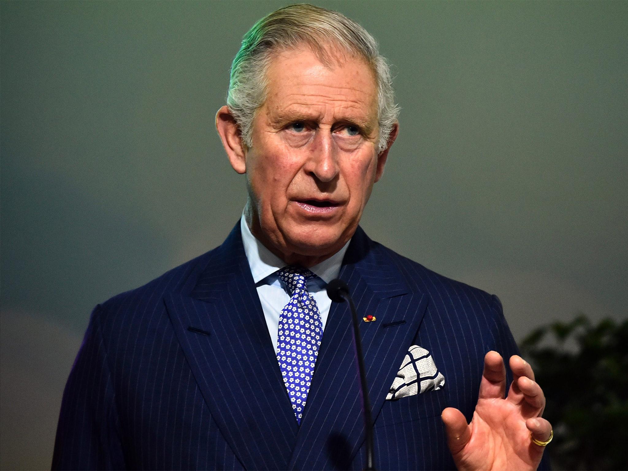 Prince Charles speaking in France on Tuesday. A planned interview there was cancelled after Channel 4 refused to accede to the conditions demanded