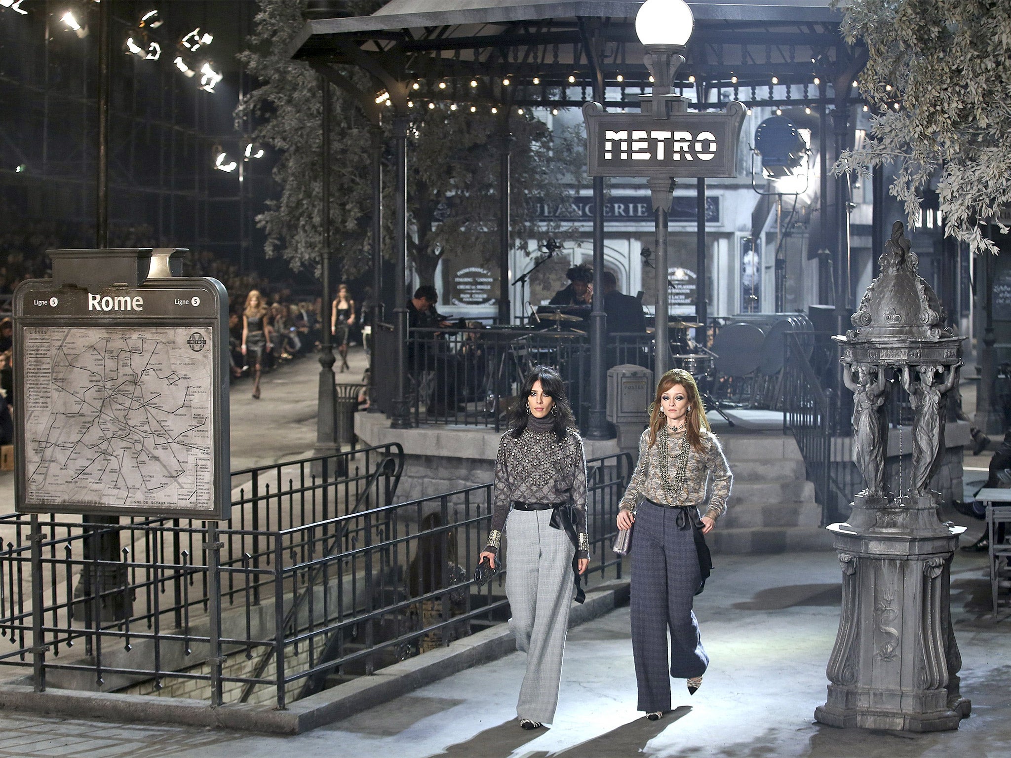 Paris is recreated in the Cinecittà studios for Chanel’s Métiers d’art show