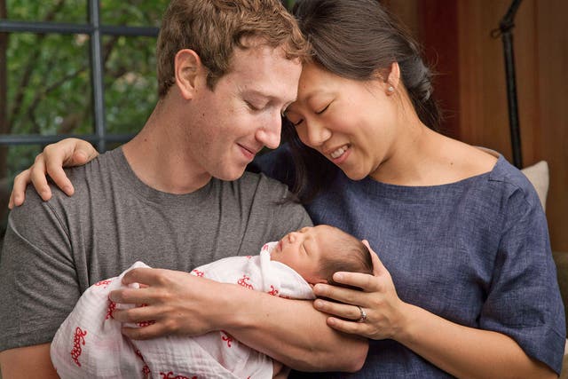 Mark Zuckerberg, wife Priscilla Chan and daughter, Max