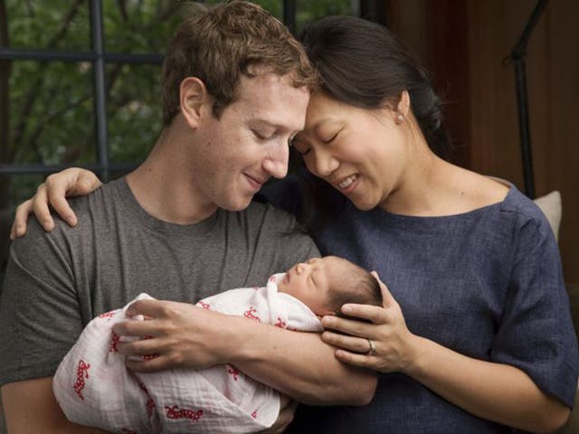 Mark Zuckerberg and Priscilla Chan Zuckerberg with daughter Max
