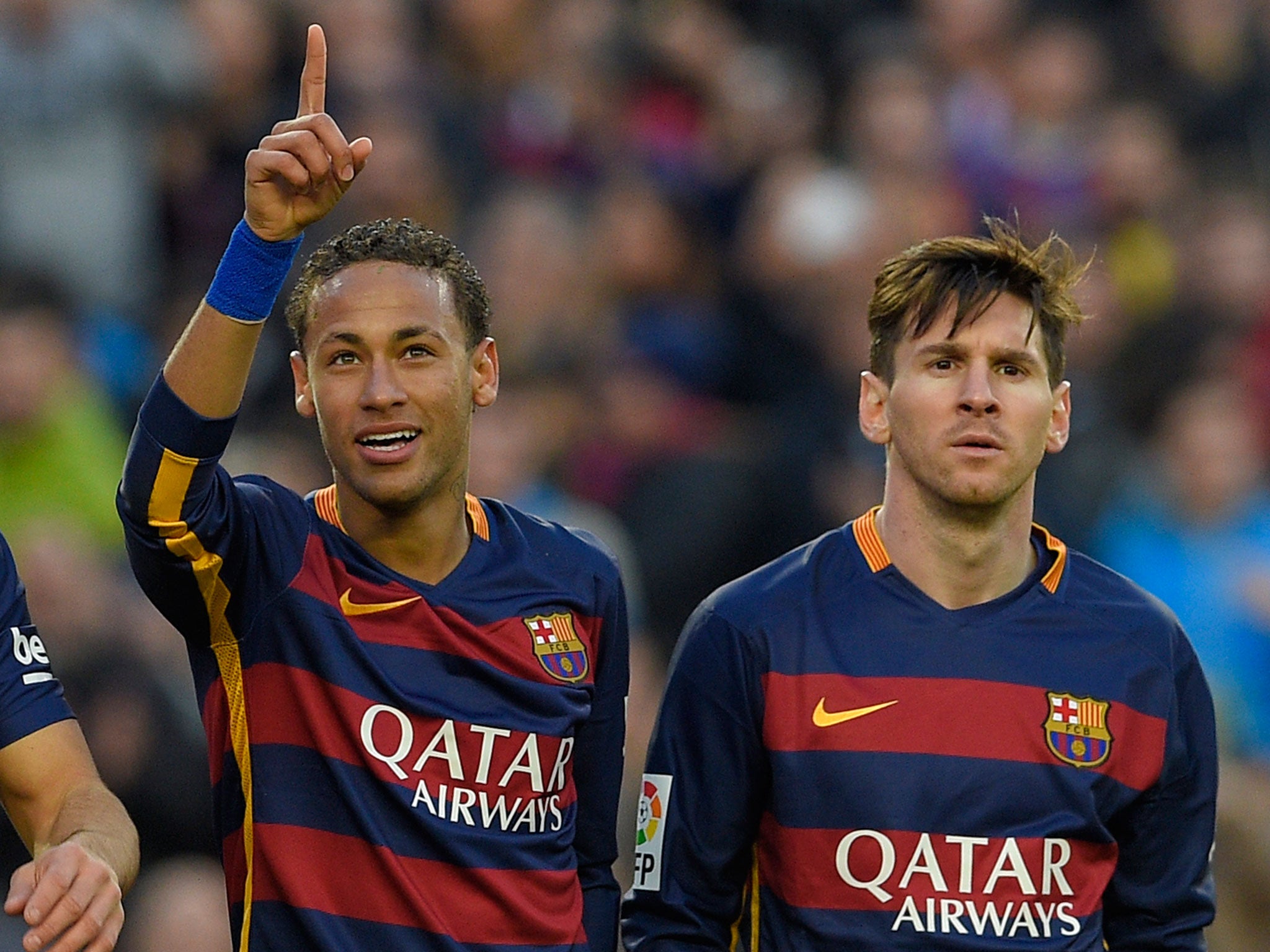 Neymar and Lionel Messi