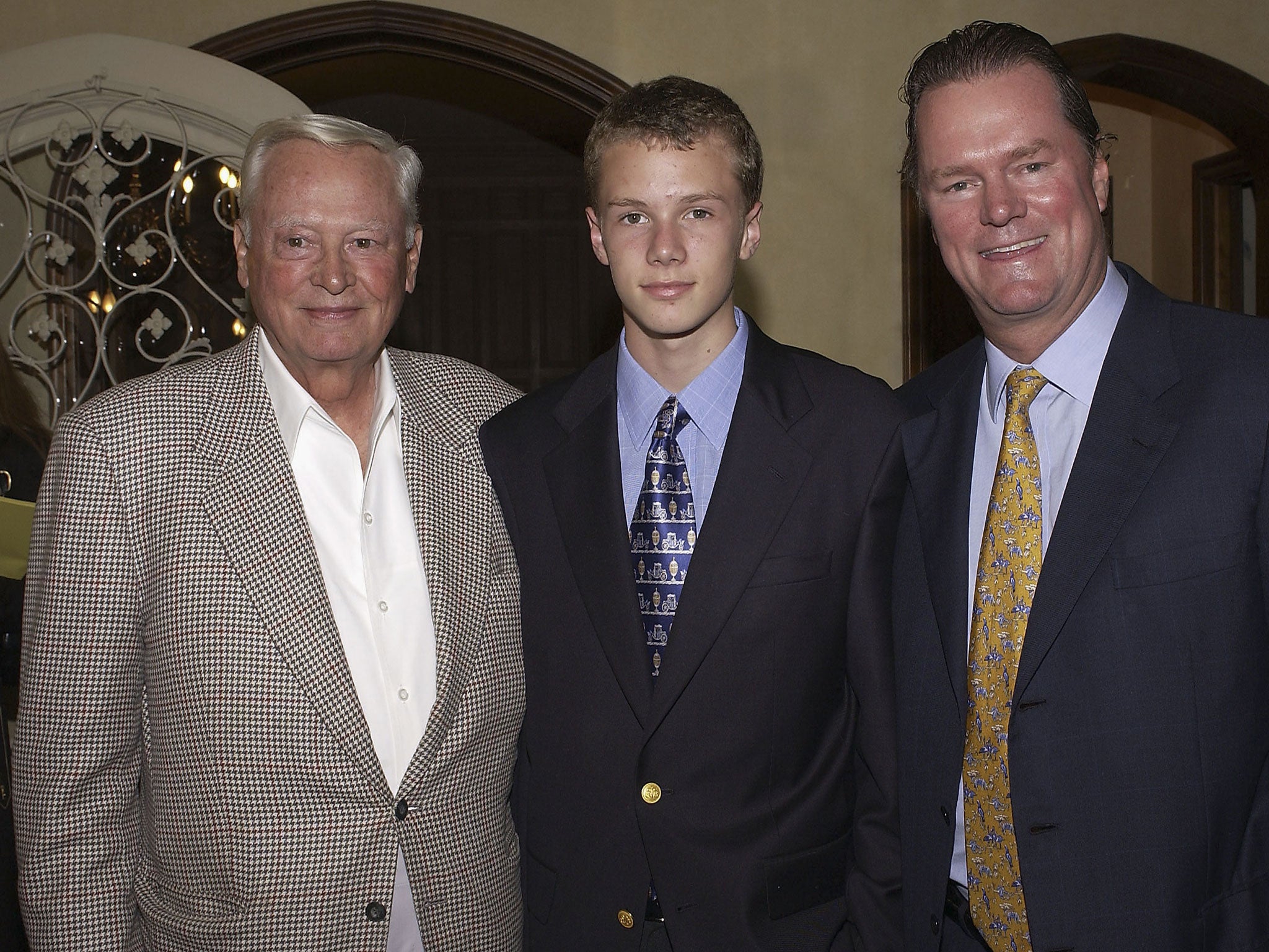 Hotelier Rick Hilton, his son Barron and father Barron (on the left)
