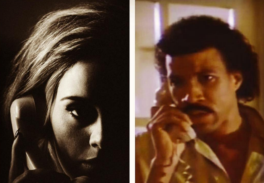 Lionel Richie posted this mash-up picture to Instagram after hearing about 'Hello'