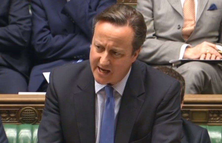 David Cameron speaks during the debate