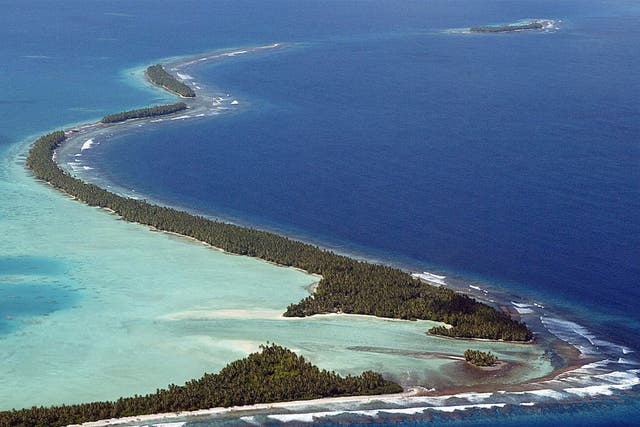 Funafuti atoll, Tuvalu’s most populated; the country’s population has declined by 15 per cent