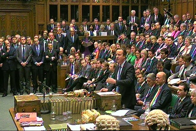 David Cameron addressing the House of Commons