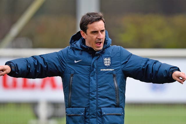 Gary Neville during an England coaching session
