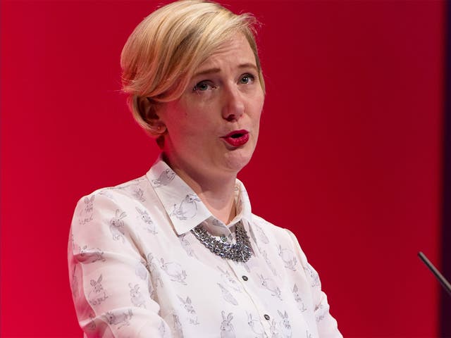 Protesters gathered outside the home of Stella Creasy MP in east London