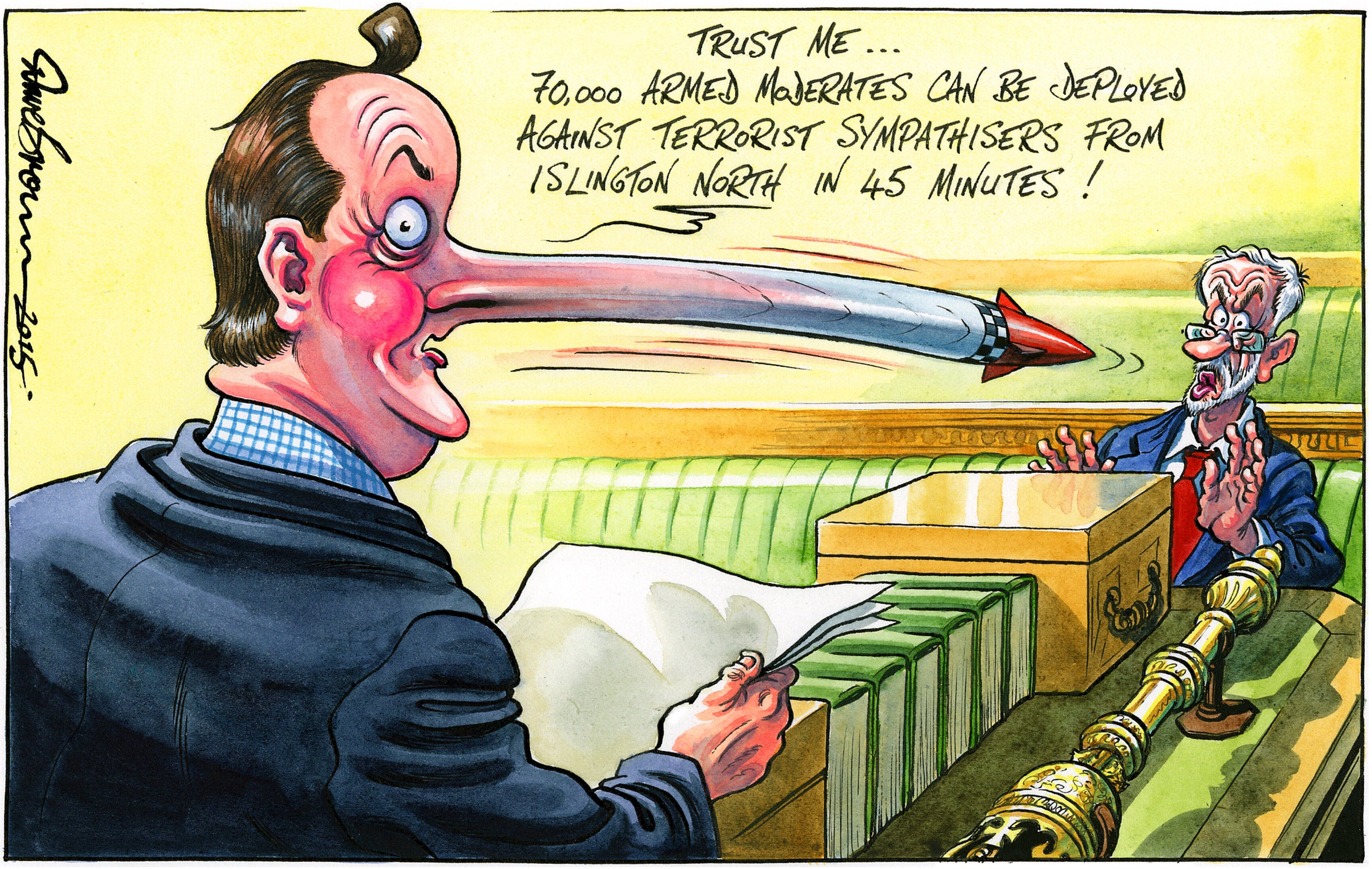 Cameron called the opponents of military action in Syria "terrorist sympathisers"