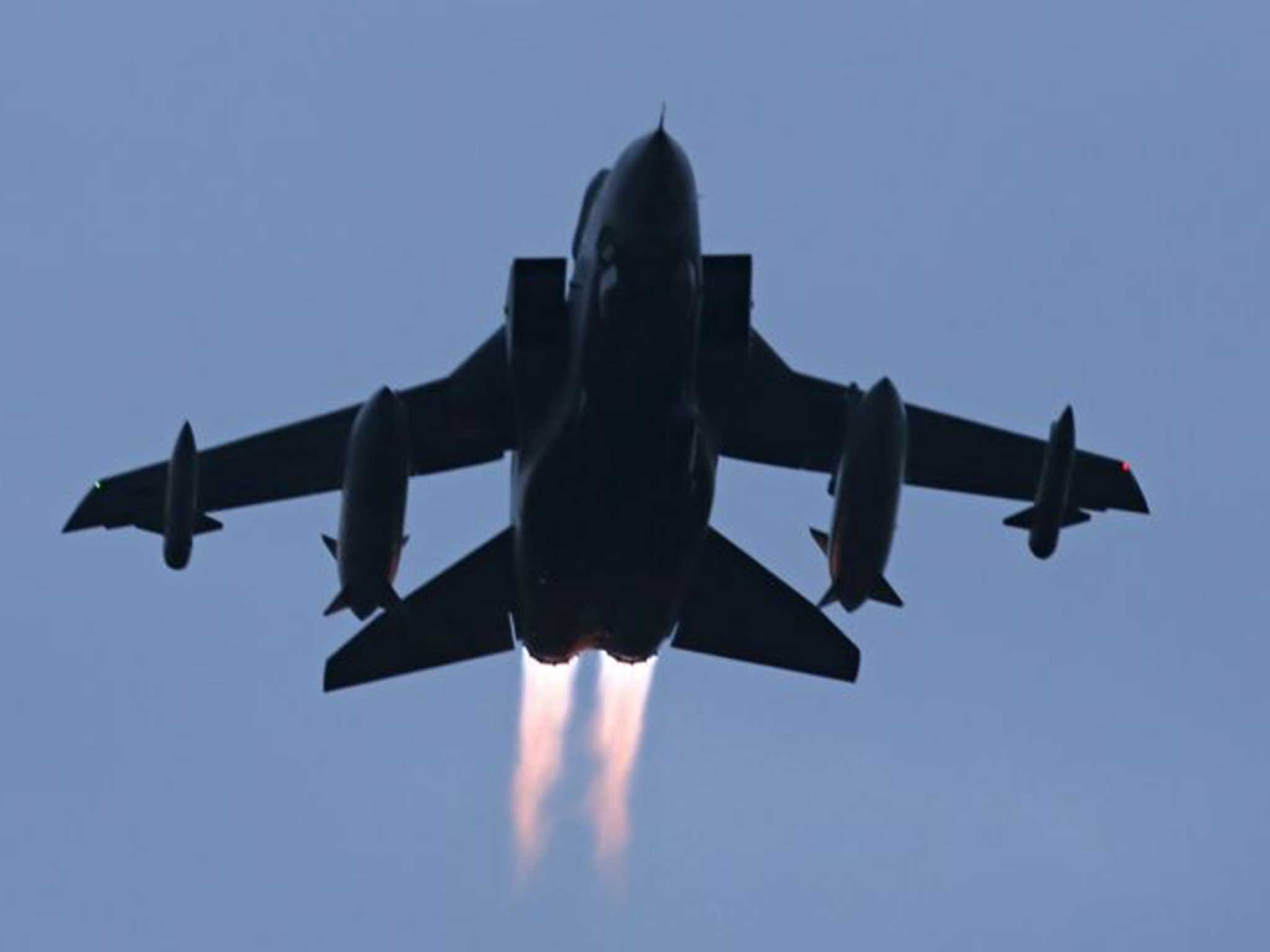An RAF Tornado jet takes off from Scotland, the planes have been used to bomb targets in Syria