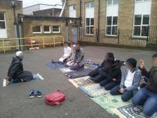 Muslim pupils 'forced to pray outside' by school