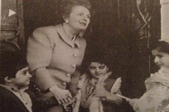 Ranj (far left) meets Margaret Thatcher as a child