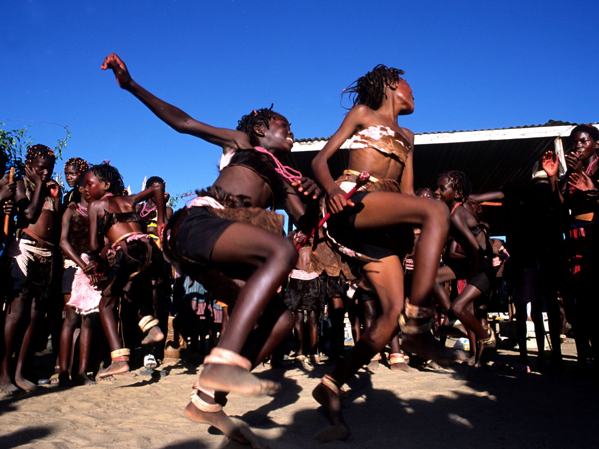 Owambo dancing in Namibia